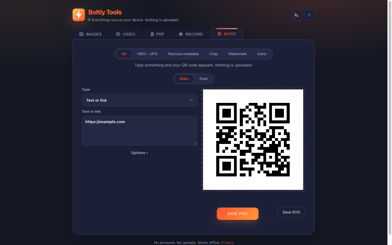 QR maker and more